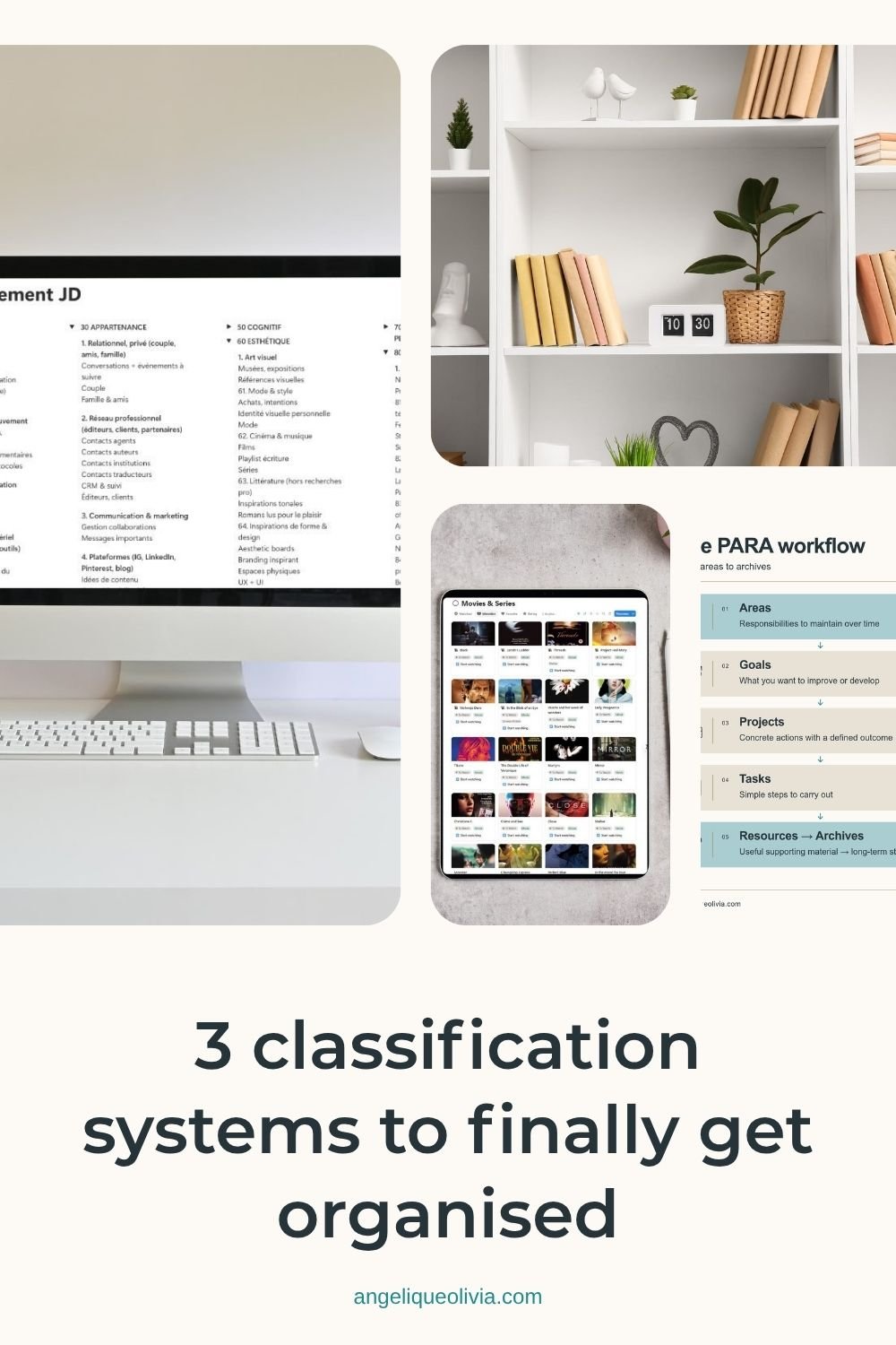 Pinterest pin for the article “Classification systems for getting organised”
