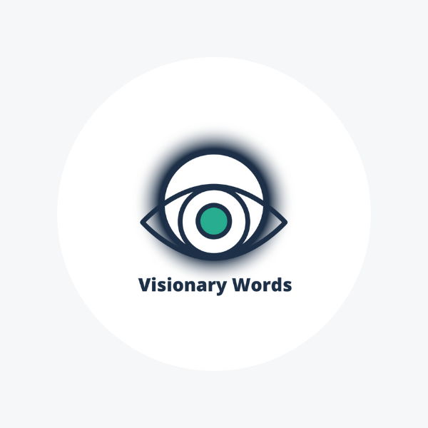 Logo Visionary Words sur fond gris