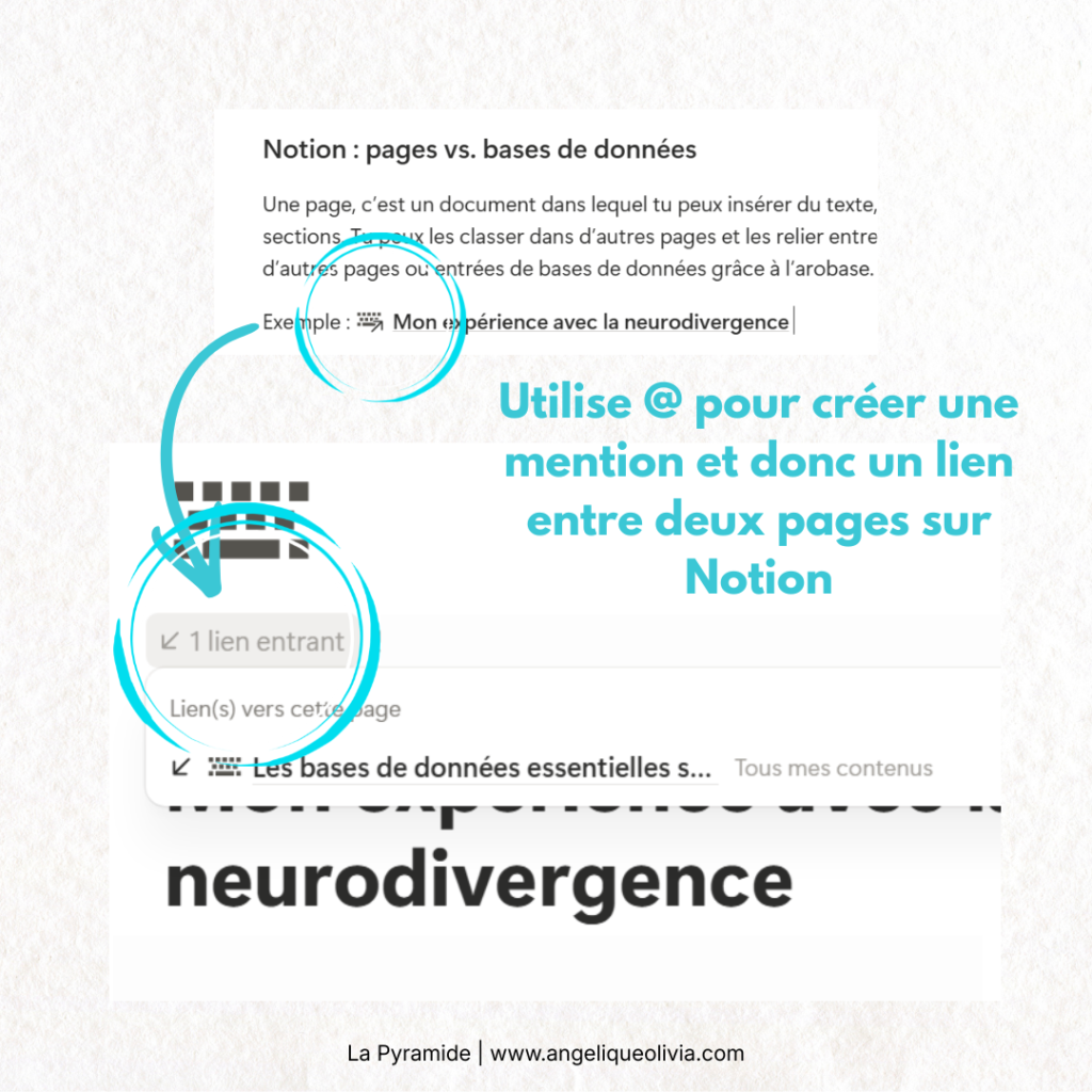 Lier deux pages sur Notion grâce aux mentions