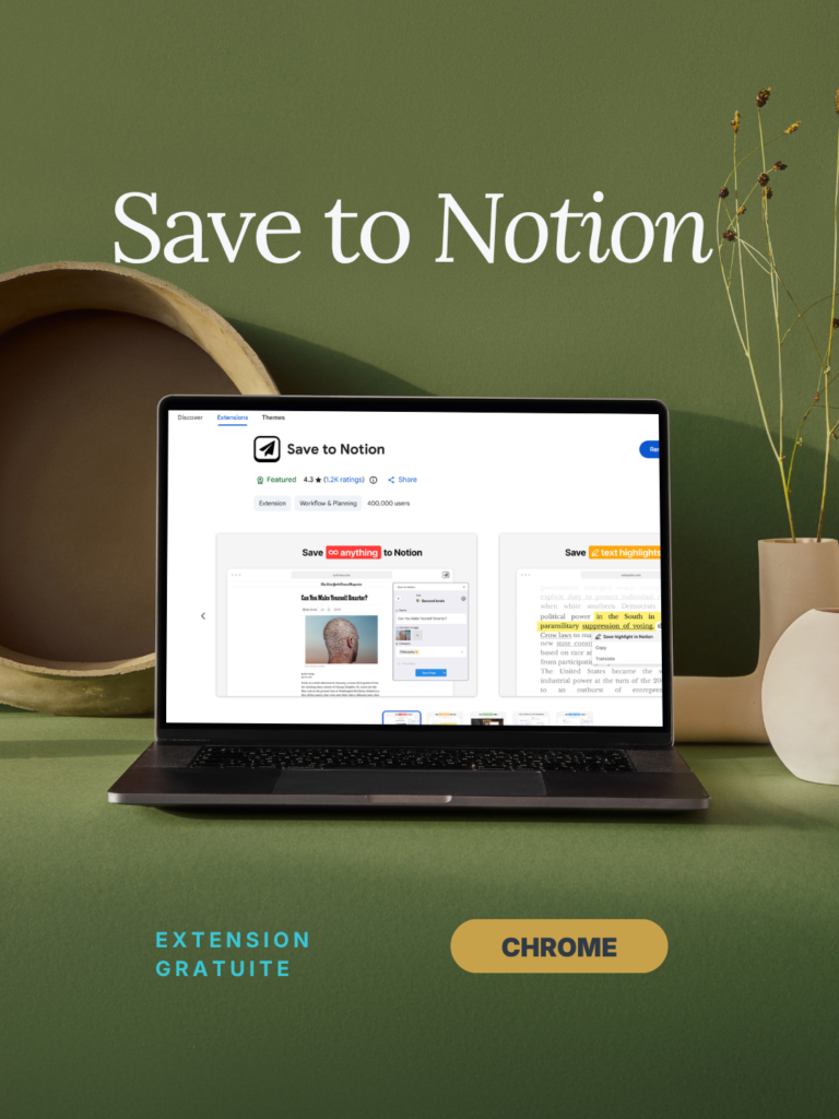 Save to Notion permet de gérer ses captures dans son système personnel
